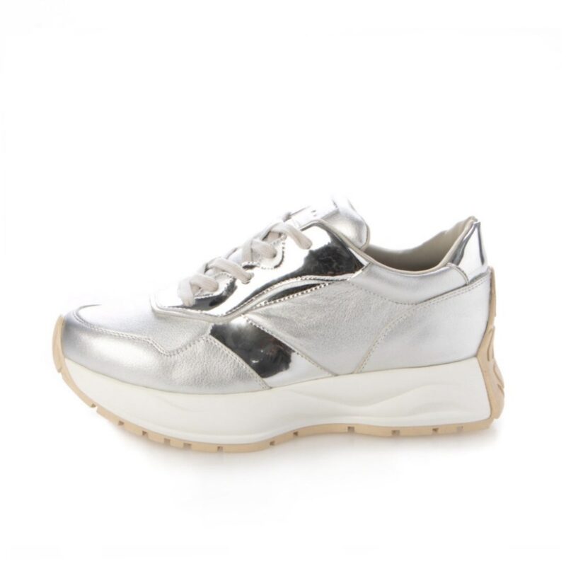 【5周年限定】Acrux/アクルス （Silver）エナメルスクエアトウ厚底スニーカー