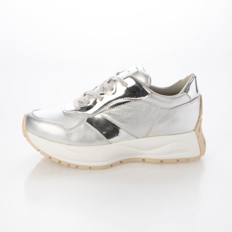 【5周年限定】Acrux/アクルス （Silver）エナメルスクエアトウ厚底スニーカー