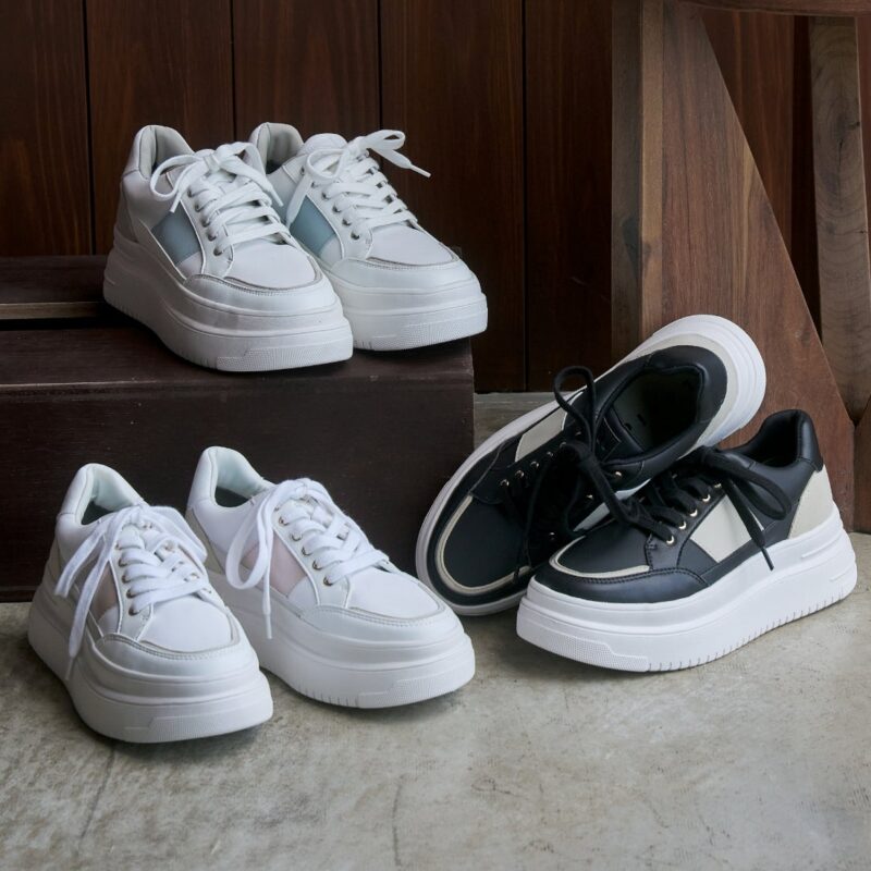 Enif/エニフ（Ivory）デザインカットプラットフォームスニーカー