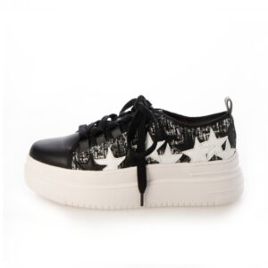 Enif/エニフ（Black）デザインカットプラットフォームスニーカー