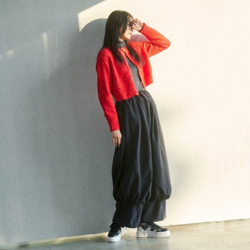 Enif/エニフ（Black）デザインカットプラットフォームスニーカー