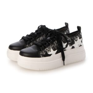 Enif/エニフ（Black）デザインカットプラットフォームスニーカー