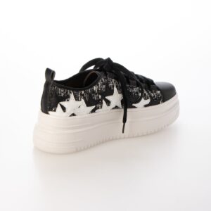 Enif/エニフ（Black）デザインカットプラットフォームスニーカー