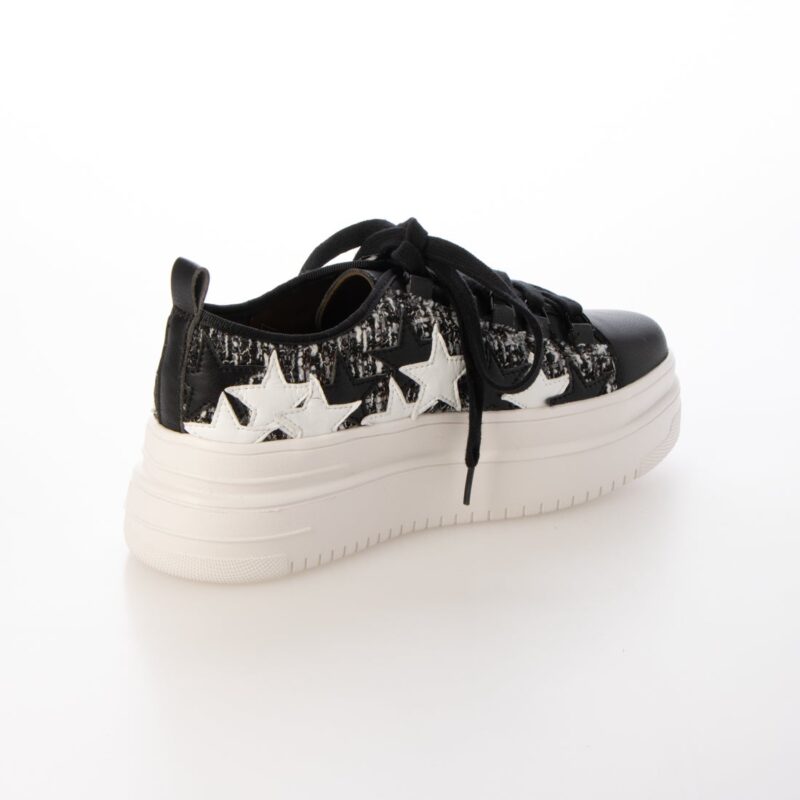 Enif/エニフ（Black）デザインカットプラットフォームスニーカー