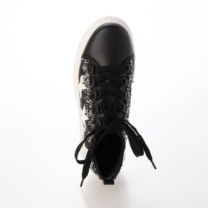 Enif/エニフ（Black）デザインカットプラットフォームスニーカー