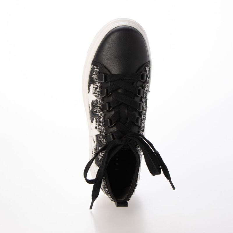 Enif/エニフ（Black）デザインカットプラットフォームスニーカー