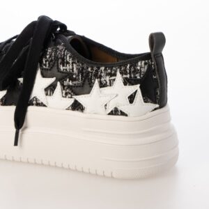 Enif/エニフ（Black）デザインカットプラットフォームスニーカー